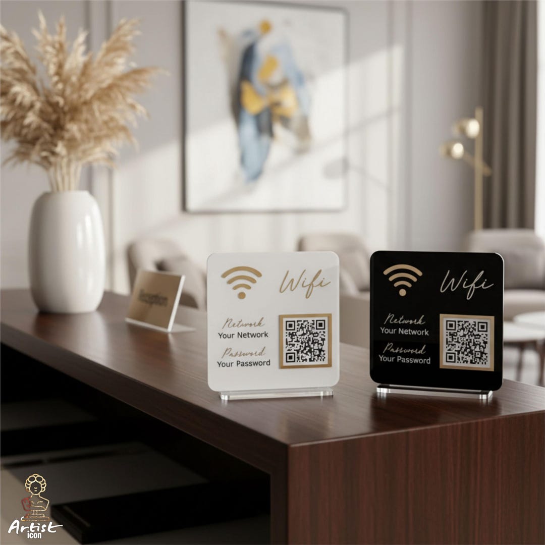 Panneau Wifi personnalisé pour mot de passe WiFi, scanner de code QR ...