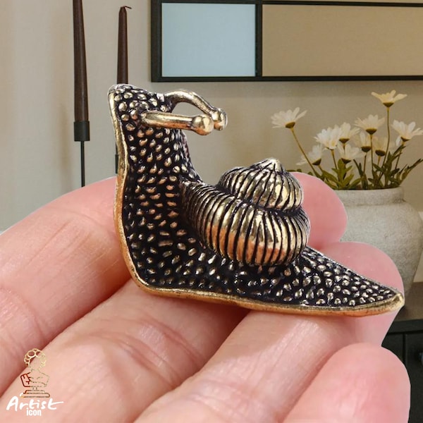 Snail Statue Ornament Solid Brass Snail Tiny Collections  Copper Tea Pet Table Decor Home Decoration