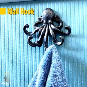 Vintage Antique Brass Octopus Iron Wall Hooks Decorative key hook Wall Hanger Bathroom Hooks Towel Hook Wall Hanger