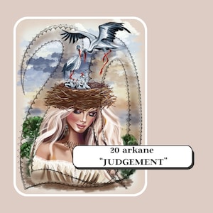 Kunstwerk van de auteur met een uniek ontwerp van de grote arcana van het tarotkaartenspel. Het digitale formaat wordt gebruikt als afdruk voor alle items.