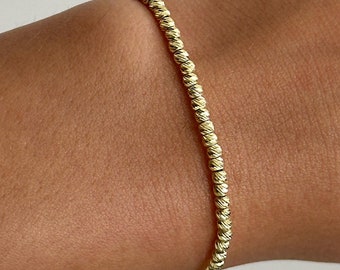 Bracciale in corda d'oro intrecciata, bracciale a catena in argento sterling 925, delicato gioiello per tutti i giorni, regalo unisex minimalista in oro