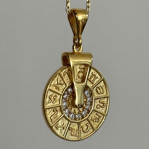 Collar de carta del zodíaco chapado en oro - Colgante de signo astrológico - Joyería única del horóscopo - Regalo celestial para los amantes de la astrología
