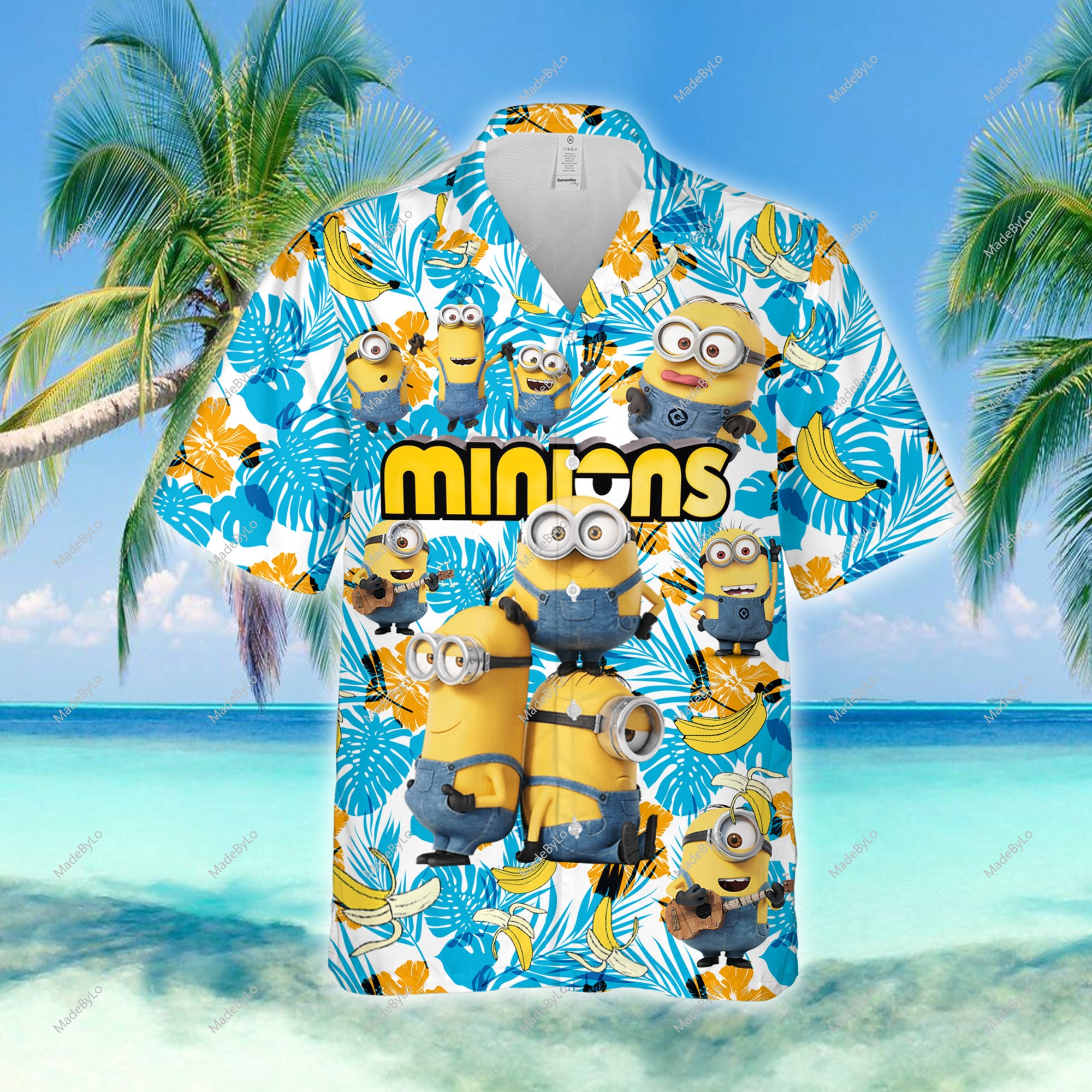 Minions The Rise of Gru Shirt, 3D Minion Tropical Hawaiian Shirt, Minion Aloha Shirt, Minion Summer Button Down Shirt