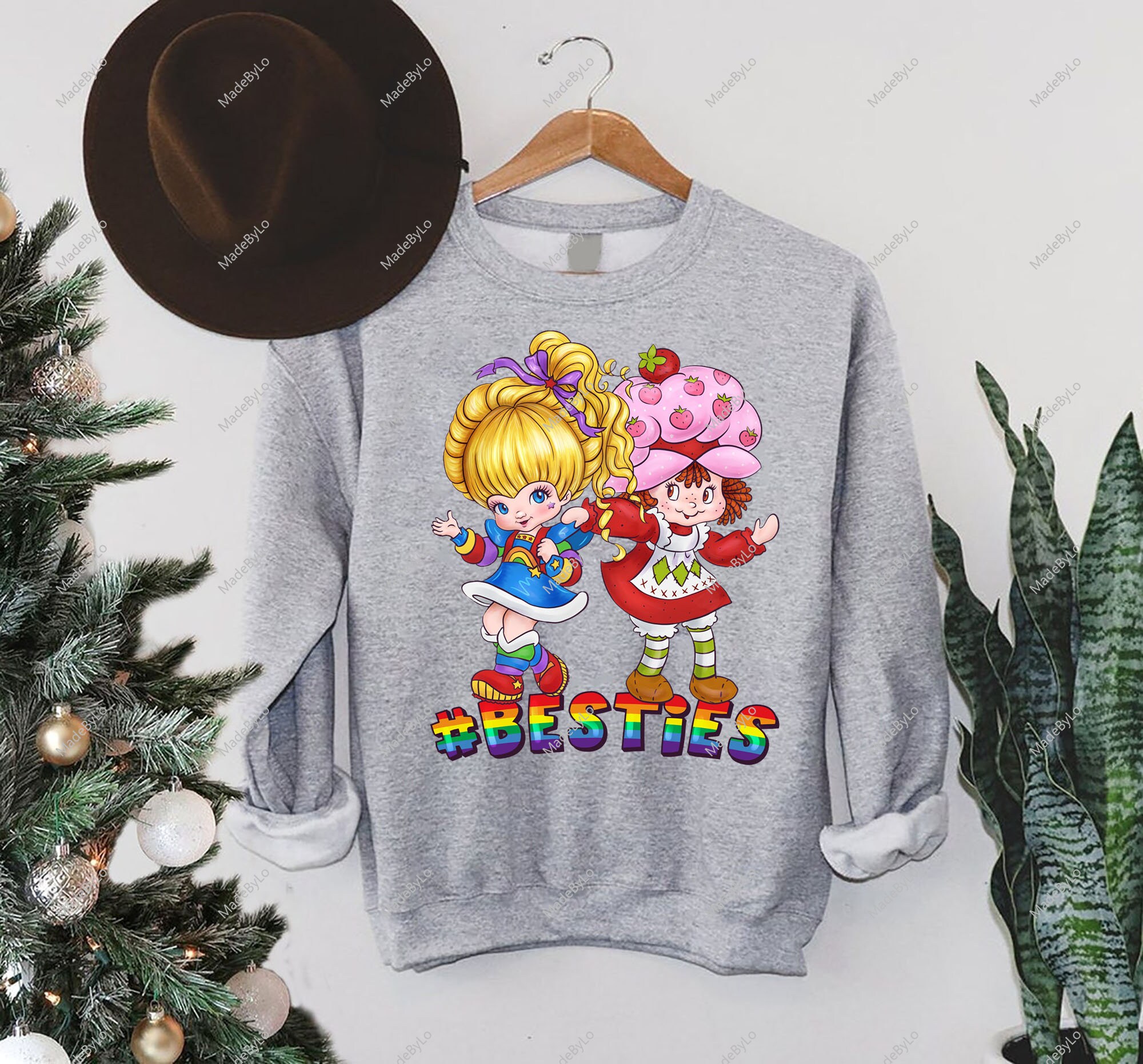 Rainbow Brite and Strawberry Shortcake Sweatshirt Rainbow Etsy