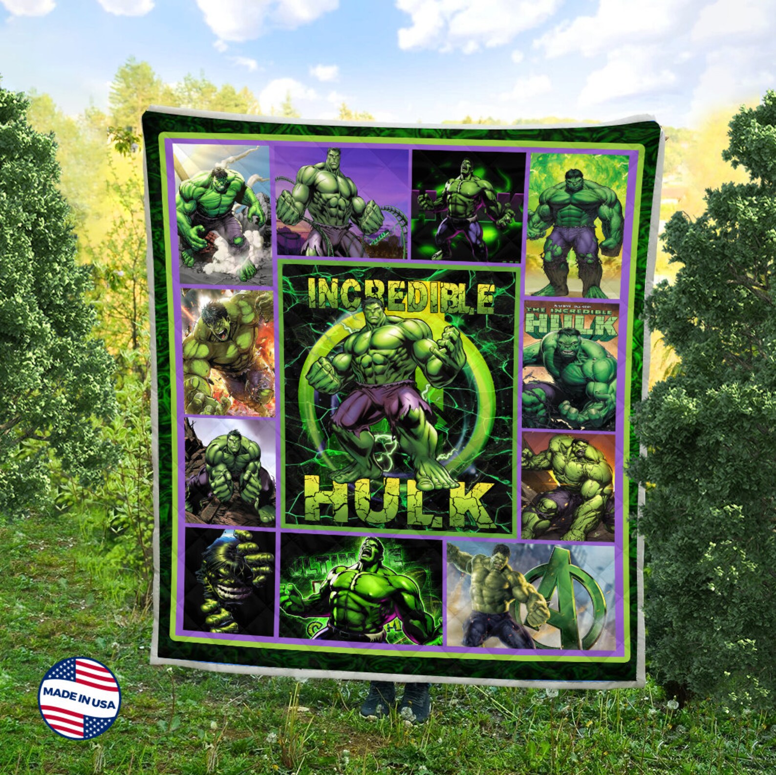 The Incredible Hulk Blanket Marvel Incredible Hulk Quilt Etsy
