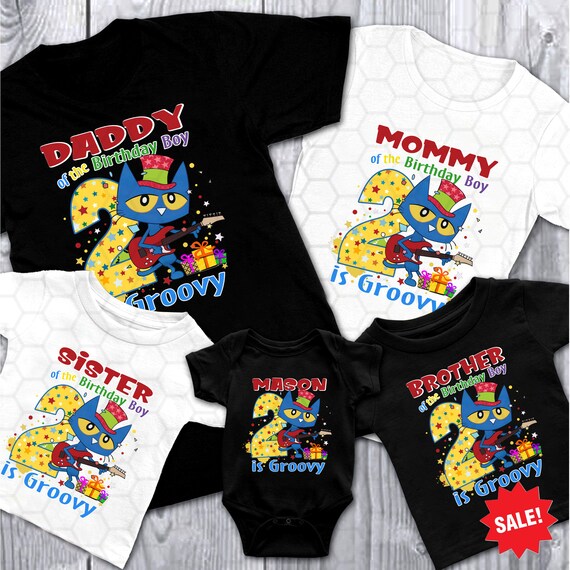 Personalized Pete the Cat Birthday Shirt Pete the Blue Cat Etsy