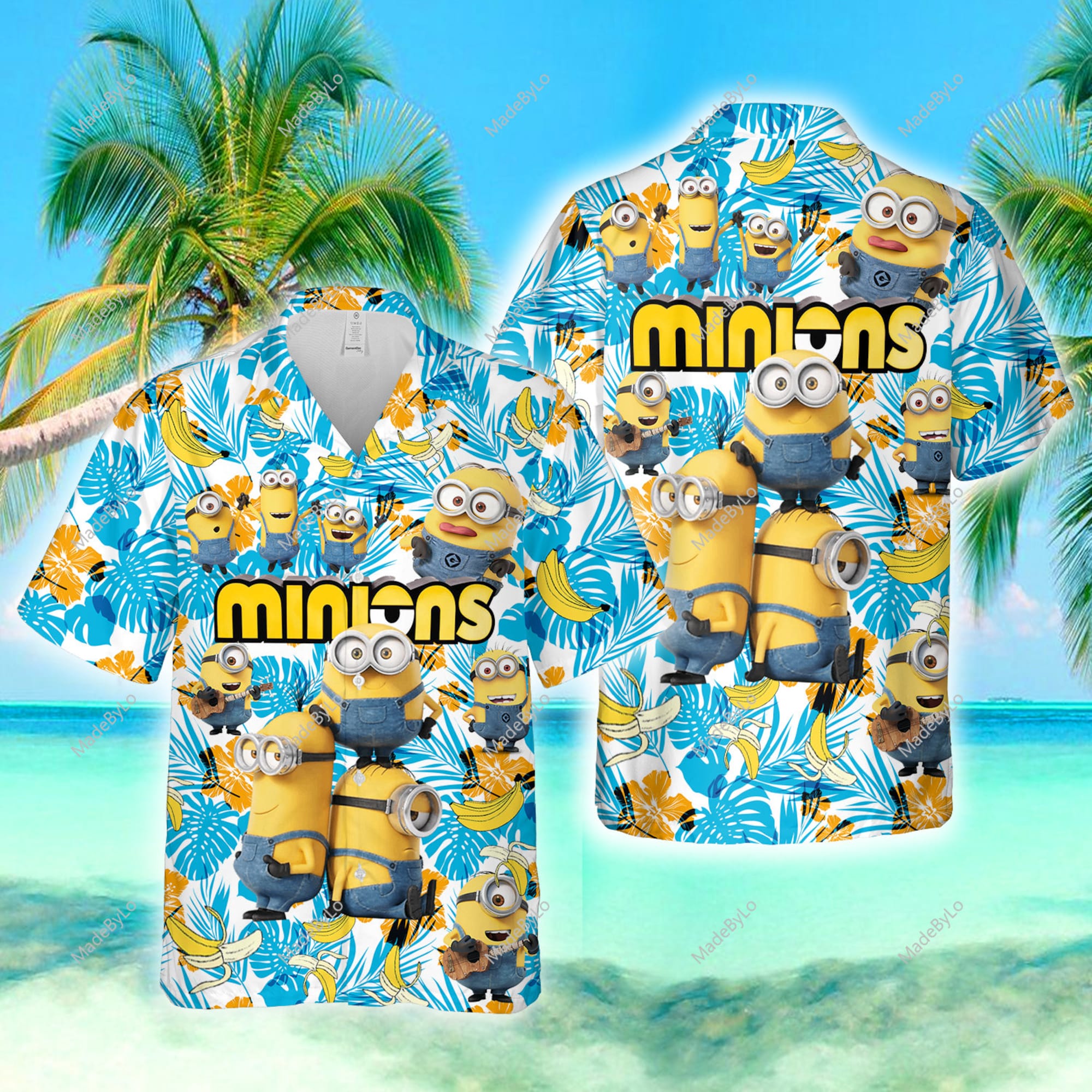 Minions The Rise of Gru Shirt, 3D Minion Tropical Hawaiian Shirt, Minion Aloha Shirt, Minion Summer Button Down Shirt