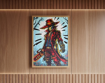 Kettensäge Revenant Wand Kunst Druck |  Bloodbunde inspiriert Digitaldruck, Gothic druckbare Kunst