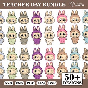 Labubu Designs PNG SVG, Labubu Png, Vector Digital File for Cricut, Laser Cut La bubu, Instant Download Labubu Character Bundle, EPS Bundle