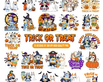 Blue Dog Halloween PNG Bundle: 25+ Spooky Cartoon Designs, Spooky Vibes Png, Cartoon Halloween Png, Funny Movie Png