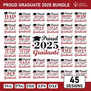 2025 Graduation SVG Bundle: 45 Family Designs (Digital Download