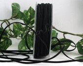Black Flat Faux Suede Cord, 1 8 inch wide
