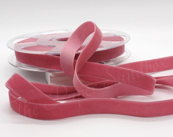 Mauve Velvet Ribbon 5/8" wide BY THE YARD