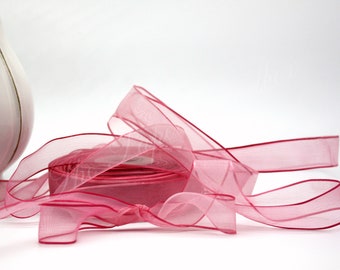 Pink Ombré Organza Ribbon 3/4” wide BY THE YARD