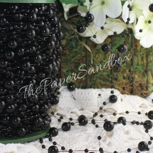 Black Pearl Bead Garland BY THE YARD