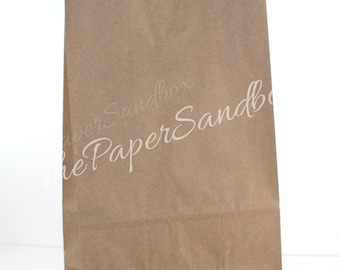 20 Grease Resistant Paper Bags 5 x 3 x 9, Popcorn Bags, Donut Bags, Candy Bags, Cookie Bags, Wedding Favor Bags, Party Favor Bags
