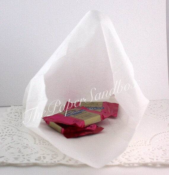 20 White Dry Wax Paper Bags 6 X2 X9 Grease Resistant Wedding Favor Bags,  Party Favor Bags 