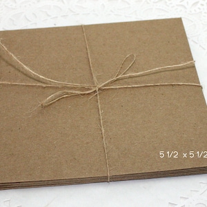 20 Square Brown Envelopes 5.5 x 5.5, Brown Envelopes, Square Flap Envelopes, Wedding Invitation Envelopes