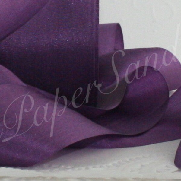 Purple Silk Ribbon 1.25” wide by the yard, Pantone Radiant Orchid