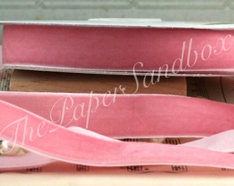 Pink Velvet Ribbon 3/4" wide BY THE YARD