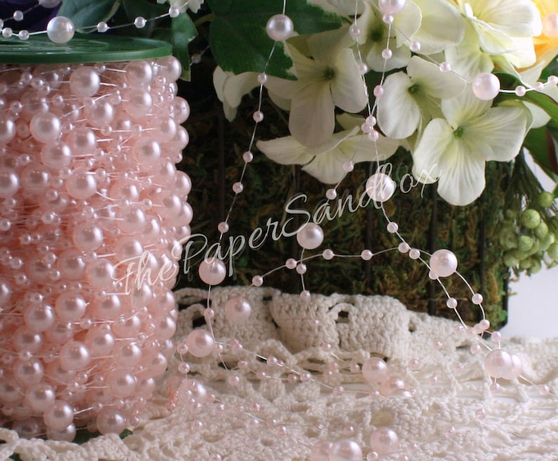 Teal Pearl Garland Beads by the Yard Teal Bead Garland Etsy