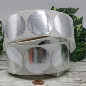 Shiny Silver Foil Seals 1.75” Round Silver Seals