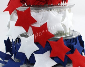 Red Satin StarTrim 1.5” wide BY THE YARD, Red Star Garland