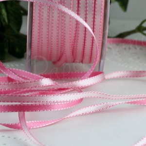 2 yd Pink Reversible Satin Ribbon 3/16” wide