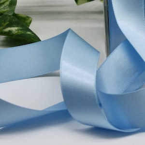 Light Blue Double Faced Satin Ribbon - 7/8&quot; Wide