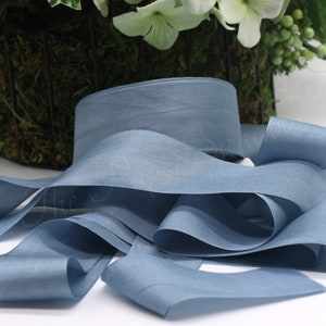 Dusty Blue Silk Ribbon 1.25” wide