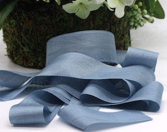 Dusty Blue Silk Ribbon 1.25” wide