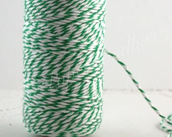 Green/White Baker's Twine 10 yards, Cotton Twine