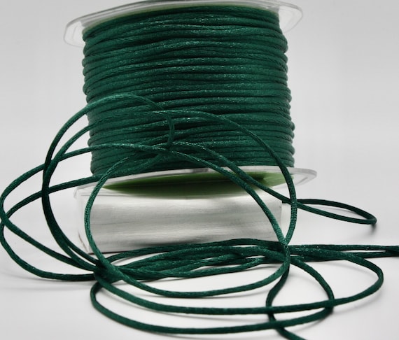 Green Satin Jewelry Cord 1/8 Wide BY THE YARD 