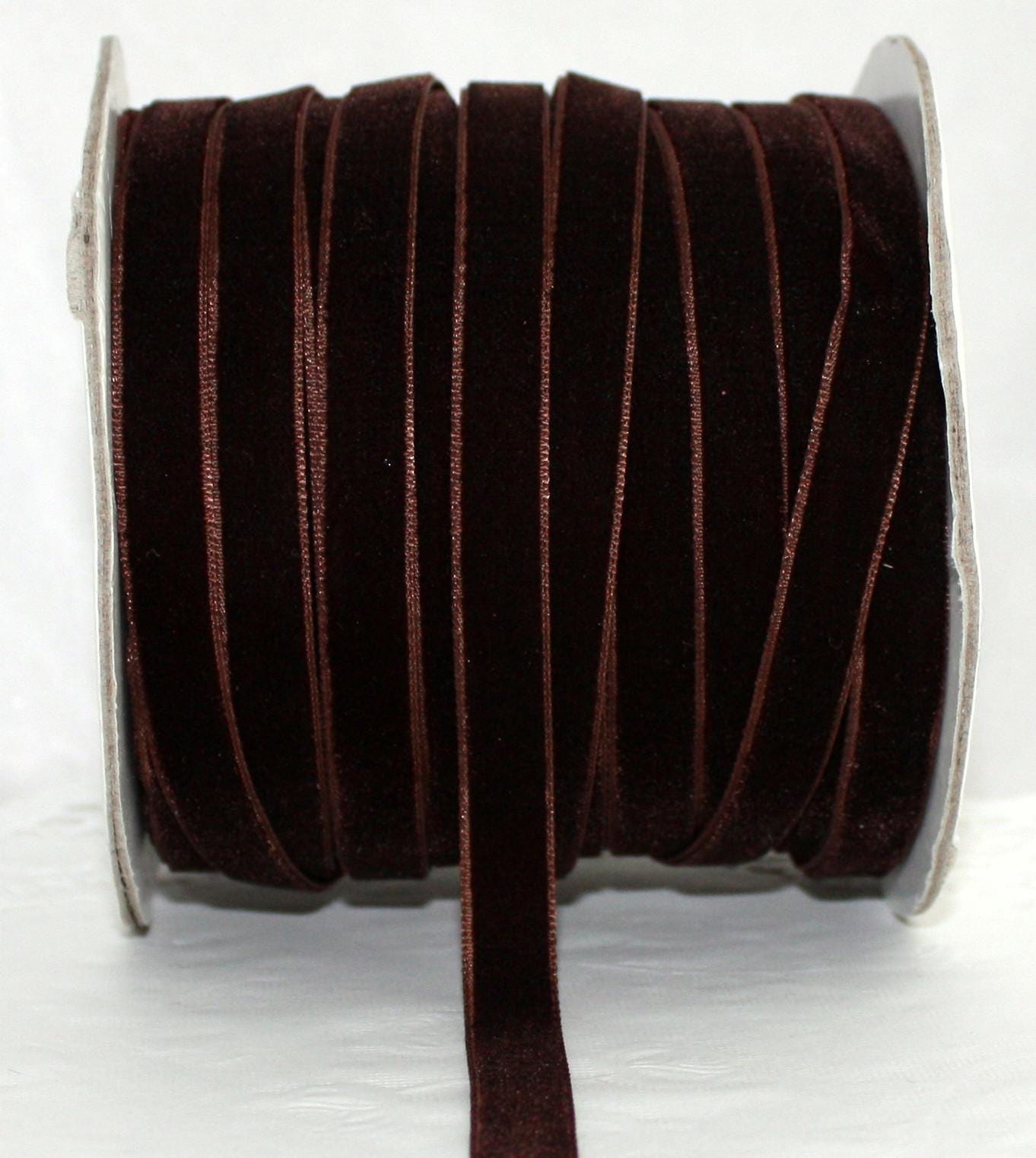 Chocolate Brown Velvet Ribbon: 3/8