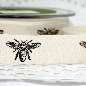 Bee Ribbon, Honey Bee Ribbon 3/4” wide by the yard