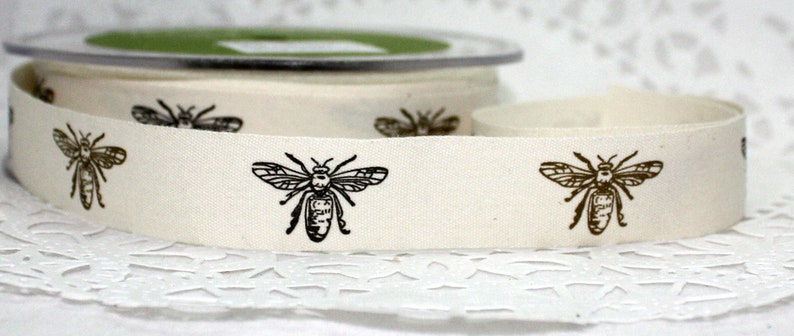 Bee Ribbon, Honey Bee Ribbon 3/4 wide by the yard image 1