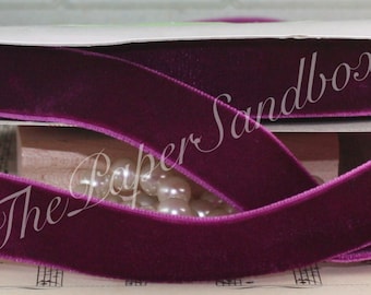 Plum Velvet Ribbon 3/4” wide BY THE YARD