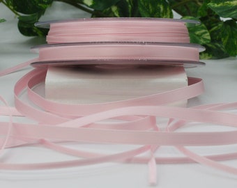 Light Pink Satin Ribbon Doubled Faced Swiss Satin BY THE YARD