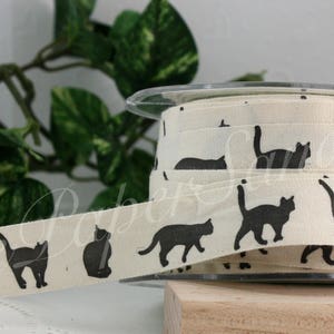 Cat Printed Ribbon 3/4” wide by the yard, Cat Ribbon