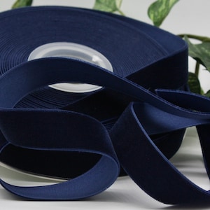 Navy Blue Velvet Ribbon 3/4 Wide BY THE YARD - Etsy