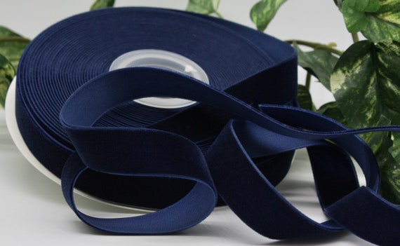 Navy Blue Velvet Ribbon 3/4 wide BY THE YARD