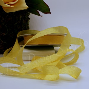 Yellow Textured Ribbon 5/8” wide BY THE YARD