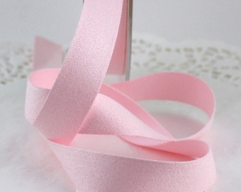 Pink Faux Suede Ribbon 5/8” wide BY THE YARD Double Faced Ribbon