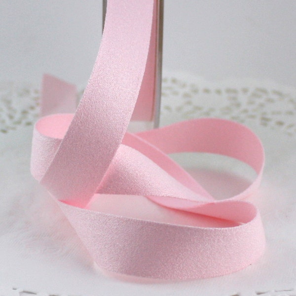 Pink Faux Suede Ribbon 5/8” wide BY THE YARD Double Faced Ribbon