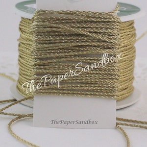 10 yards Gold Metallic Twisted Cord, 1mm Cord