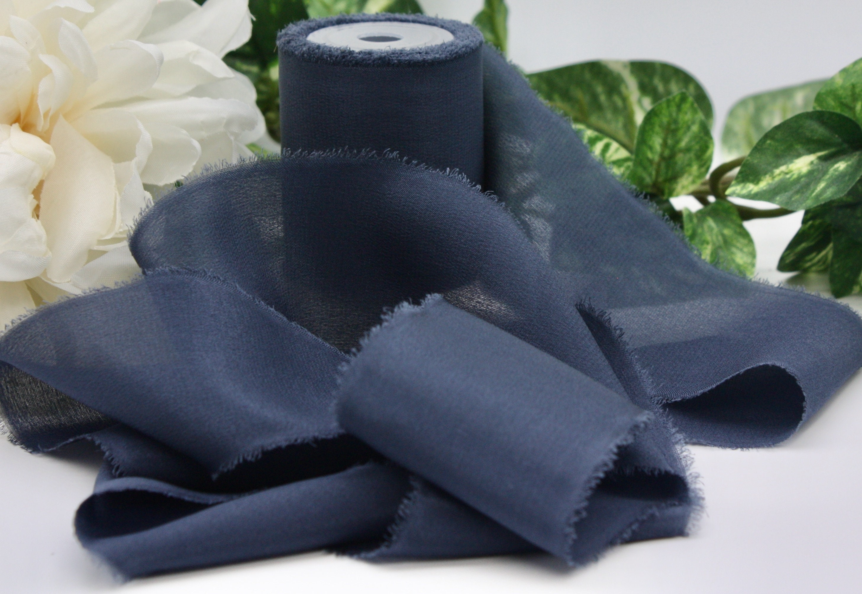 Dusty Blue Silk Ribbon 1.25 Wide 