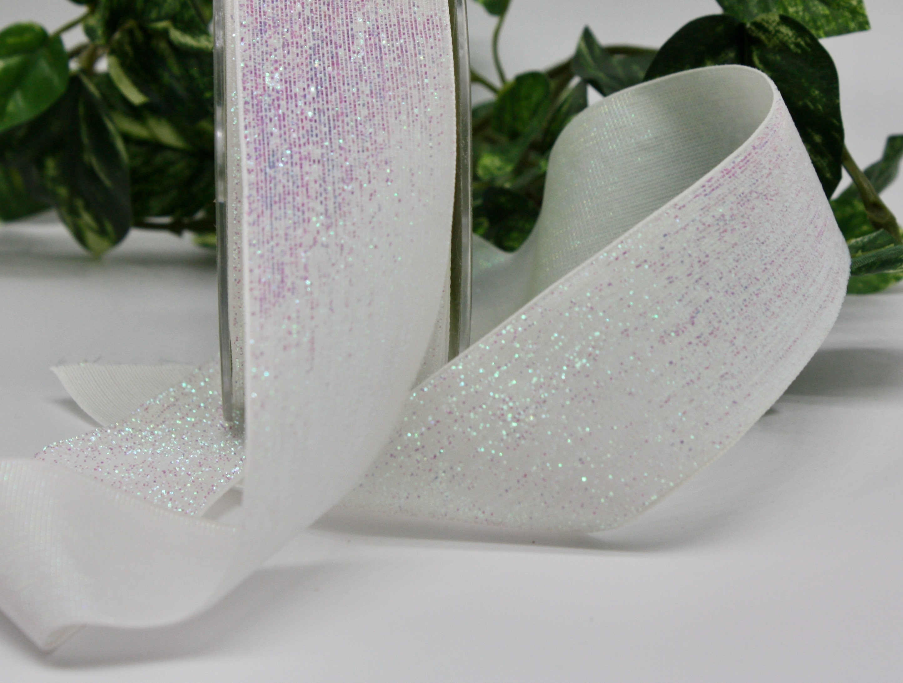 Wired Glitter Ribbon - 1.5 inch Lavender Iridescent Glitter Satin Ribb –  Perpetual Ribbons