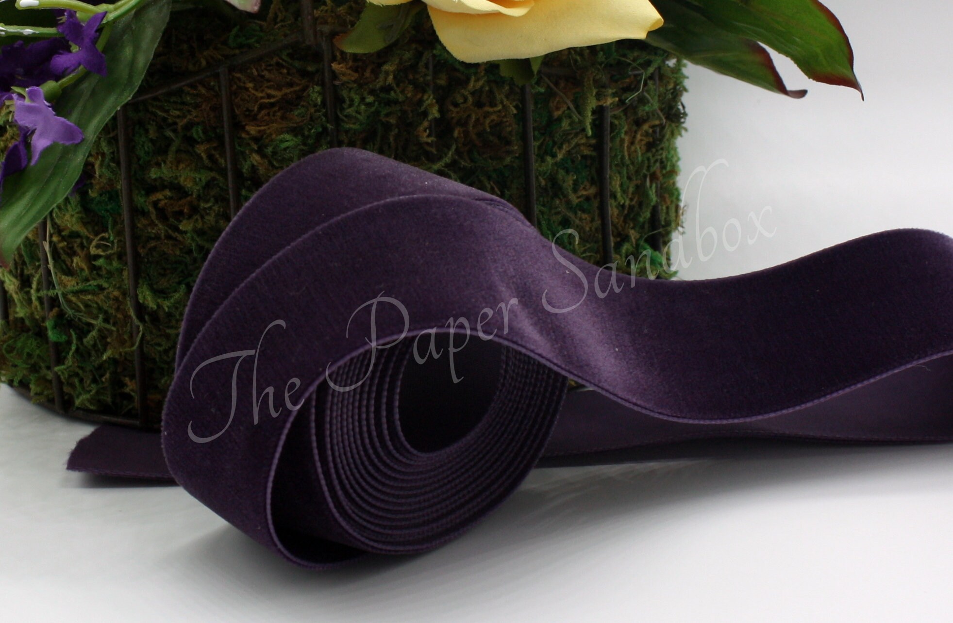 Eggplant Velvet Ribbon 1.5 Wide BY THE YARD Etsy
