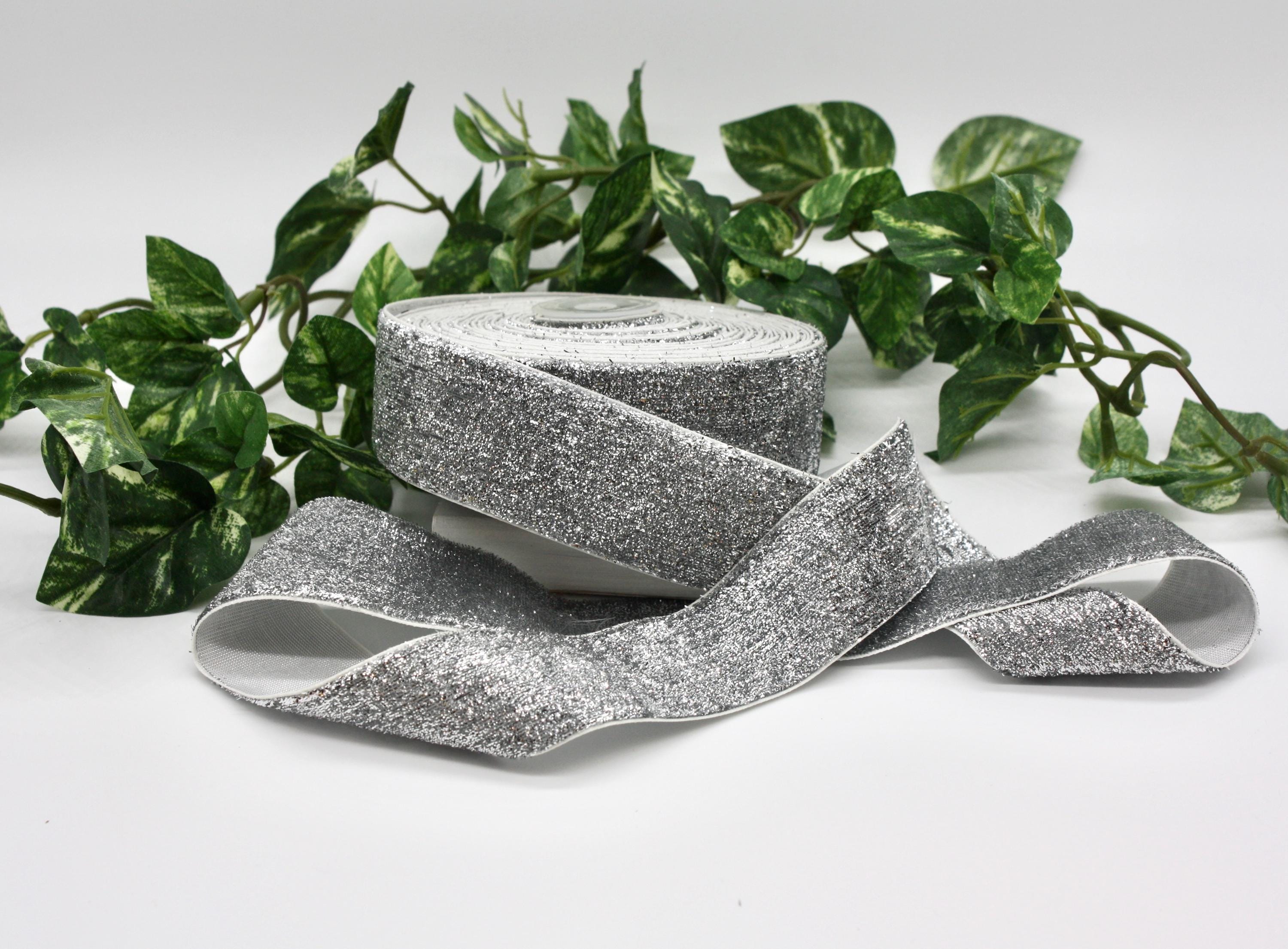 Silver Glitter Ribbon 3/8” Wide BY THE YARD - Etsy Canada