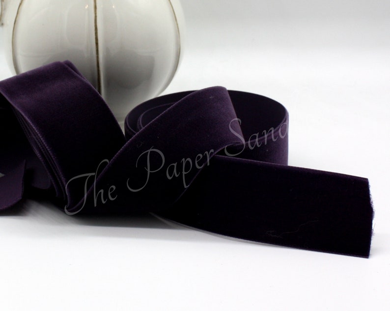 Eggplant Velvet Ribbon 1.5 Wide BY THE YARD Etsy